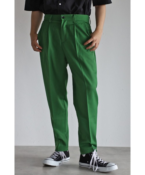 CREARE -LINO-（クレアーレリノ）の「ワンタック テーパードセミワイドパンツ（スラックス・メンズ・ブラック/グリーン/アイボリー・S/M/L）」の21枚目の写真