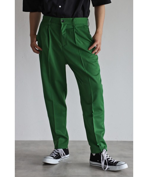 CREARE -LINO-（クレアーレリノ）の「ワンタック テーパードセミワイドパンツ（スラックス・メンズ・ブラック/グリーン/アイボリー・S/M/L）」の5枚目の写真