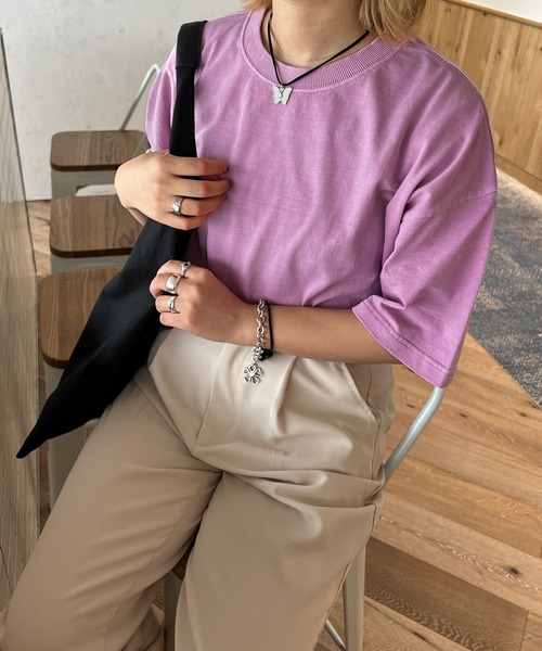 kutir(クティール)の「ピグメントベーシックT(Tシャツ/カットソー・レディース・グレー/オレンジ/グリーン/ライトピンク・FREE)」の9枚目の写真