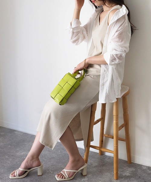 Riberry(リベリー)の「バックオープンノースリーブワンピース(ワンピース・レディース・オフホワイト/ブラック/グレイッシュベージュ/ライム/オレンジ・MEDIUM)」の17枚目の写真