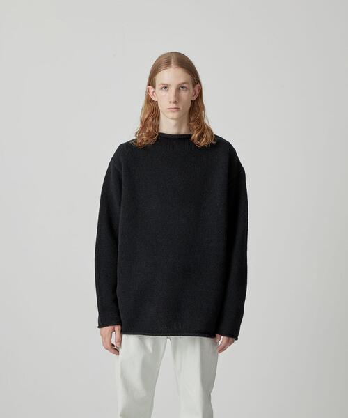 CITEN(シテン)の「<CITEN>ボトルネック ニット(ニット/セーター・メンズ・ブラック/ナチュラル/グレー・FREE)」の7枚目の写真