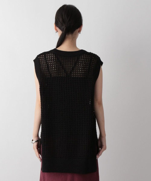 LOWRYS FARM(ローリーズファーム)の「メッシュニットノースリーブ 352186(Tシャツ/カットソー・レディース・ブラック/グリーン/アイボリー・FREE)」の13枚目の写真