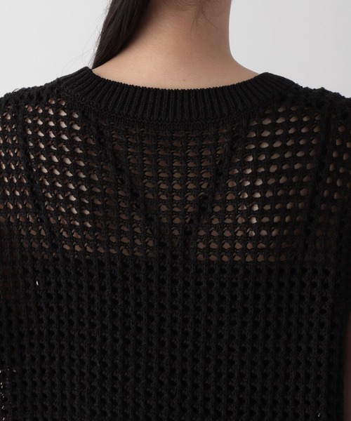 LOWRYS FARM(ローリーズファーム)の「メッシュニットノースリーブ 352186(Tシャツ/カットソー・レディース・ブラック/グリーン/アイボリー・FREE)」の17枚目の写真