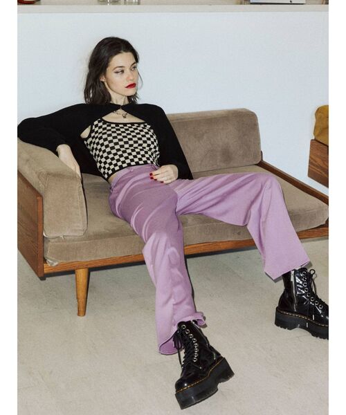 jouetie（ジュエティ）の「レイヤードカーデトップス（ニット/セーター・レディース・アイボリー/ブラック/パープル・MEDIUM）」の8枚目の写真