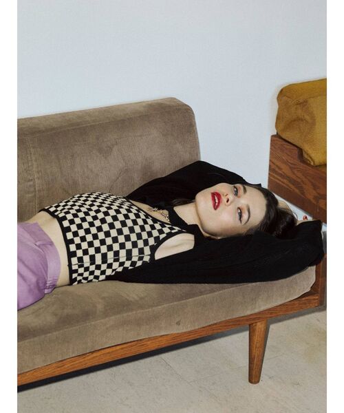 jouetie（ジュエティ）の「レイヤードカーデトップス（ニット/セーター・レディース・アイボリー/ブラック/パープル・MEDIUM）」の16枚目の写真