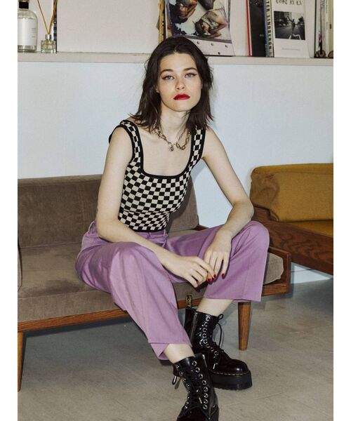 jouetie（ジュエティ）の「レイヤードカーデトップス（ニット/セーター・レディース・アイボリー/ブラック/パープル・MEDIUM）」の20枚目の写真