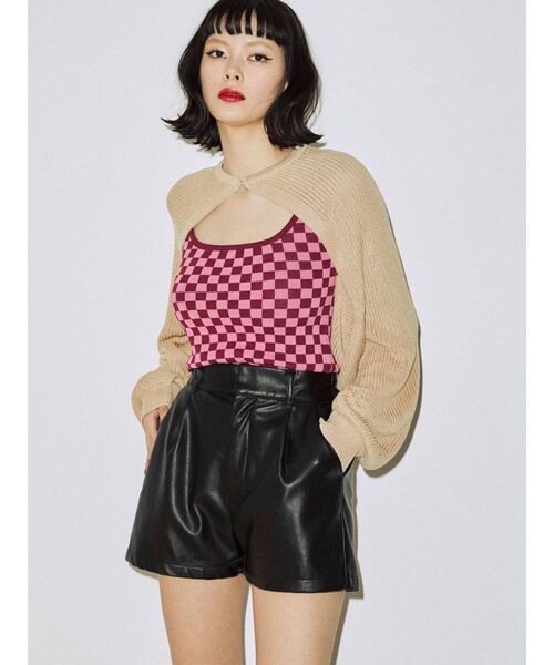 jouetie（ジュエティ）の「レイヤードカーデトップス（ニット/セーター・レディース・アイボリー/ブラック/パープル・MEDIUM）」の4枚目の写真