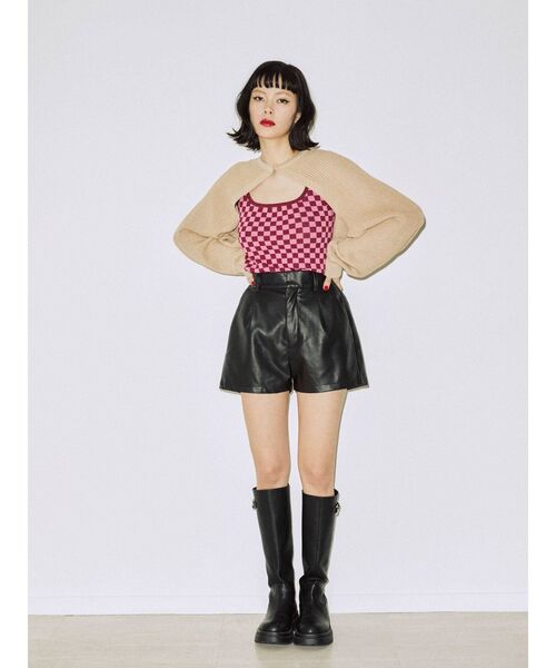 jouetie（ジュエティ）の「レイヤードカーデトップス（ニット/セーター・レディース・アイボリー/ブラック/パープル・MEDIUM）」の9枚目の写真