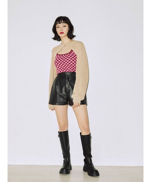 jouetie（ジュエティ）の「レイヤードカーデトップス（ニット/セーター・レディース・アイボリー/ブラック/パープル・MEDIUM）」の17枚目の写真