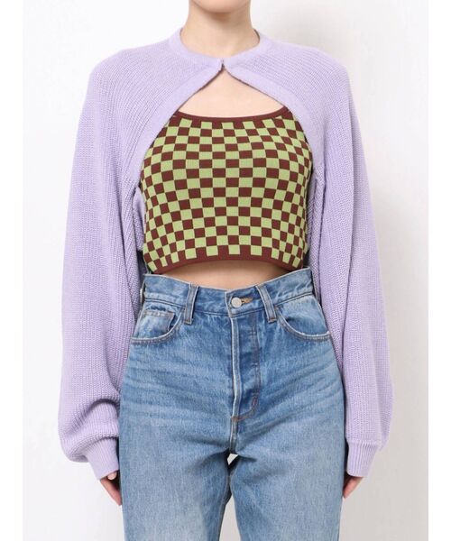 jouetie（ジュエティ）の「レイヤードカーデトップス（ニット/セーター・レディース・アイボリー/ブラック/パープル・MEDIUM）」の18枚目の写真