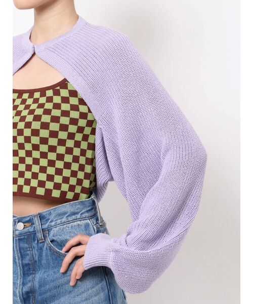 jouetie（ジュエティ）の「レイヤードカーデトップス（ニット/セーター・レディース・アイボリー/ブラック/パープル・MEDIUM）」の14枚目の写真