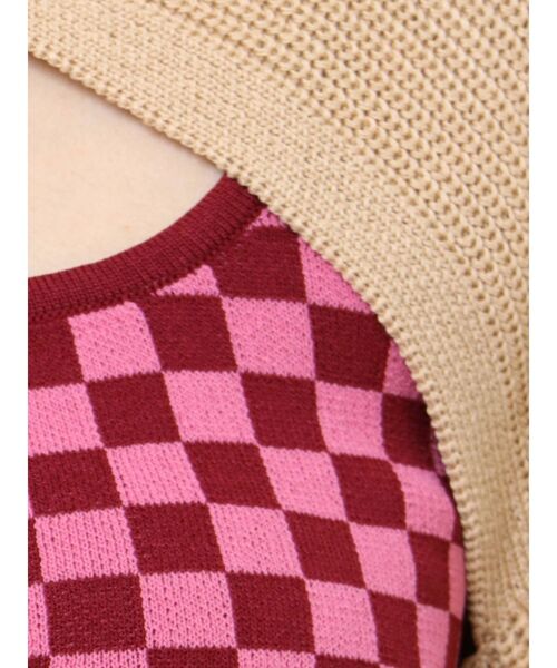 jouetie（ジュエティ）の「レイヤードカーデトップス（ニット/セーター・レディース・アイボリー/ブラック/パープル・MEDIUM）」の19枚目の写真