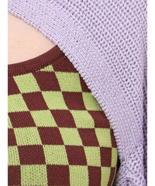 jouetie（ジュエティ）の「レイヤードカーデトップス（ニット/セーター・レディース・アイボリー/ブラック/パープル・MEDIUM）」の6枚目の写真