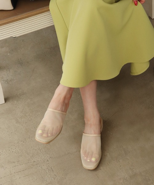 Shelly island(シェリーアイランド)の「メッシュミュール(サンダル・レディース・ブラック/ベージュ・M/L)」の2枚目の写真