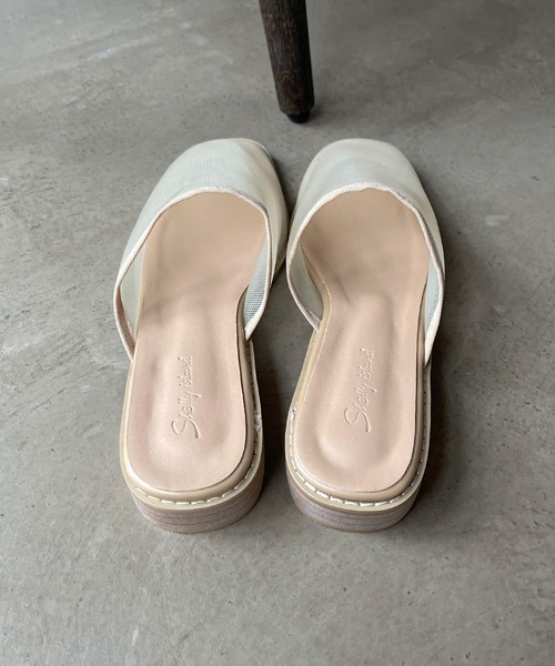 Shelly island(シェリーアイランド)の「メッシュミュール(サンダル・レディース・ブラック/ベージュ・M/L)」の11枚目の写真