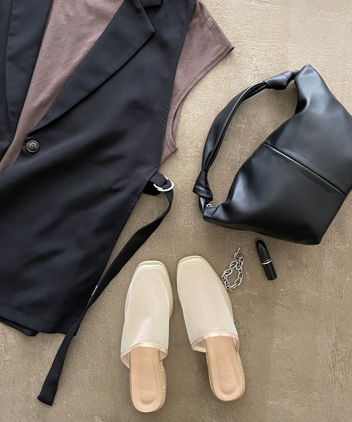 Shelly island(シェリーアイランド)の「メッシュミュール(サンダル・レディース・ブラック/ベージュ・M/L)」の18枚目の写真