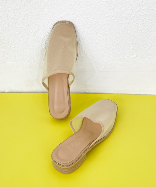 Shelly island(シェリーアイランド)の「メッシュミュール(サンダル・レディース・ブラック/ベージュ・M/L)」の9枚目の写真