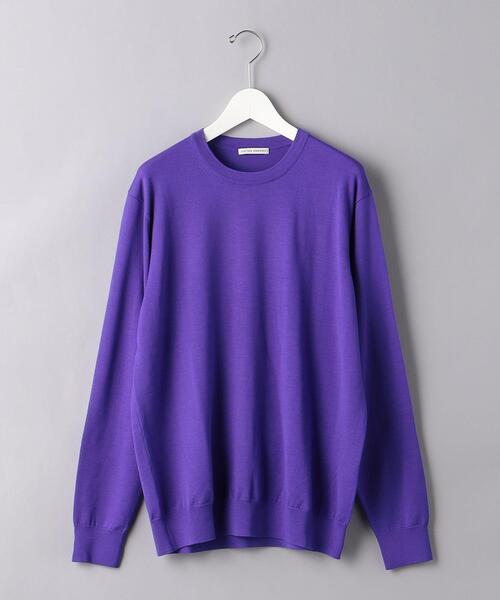 UNITED ARROWS（ユナイテッドアローズ）の「ハイゲージ クルーネック/セーター（ニット/セーター・メンズ・ライトグレー/ブラック/オレンジ/ケリー/レッド/ネイビー/グレー/パープル・S/M/L/XL）」の6枚目の写真