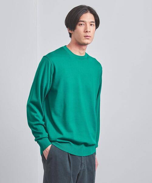 UNITED ARROWS（ユナイテッドアローズ）の「ハイゲージ クルーネック/セーター（ニット/セーター・メンズ・ライトグレー/ブラック/オレンジ/ケリー/レッド/ネイビー/グレー/パープル・S/M/L/XL）」の4枚目の写真