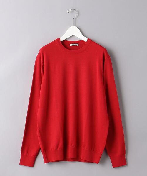 UNITED ARROWS（ユナイテッドアローズ）の「ハイゲージ クルーネック/セーター（ニット/セーター・メンズ・ライトグレー/ブラック/オレンジ/ケリー/レッド/ネイビー/グレー/パープル・S/M/L/XL）」の7枚目の写真