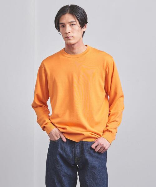 UNITED ARROWS（ユナイテッドアローズ）の「ハイゲージ クルーネック/セーター（ニット/セーター・メンズ・ライトグレー/ブラック/オレンジ/ケリー/レッド/ネイビー/グレー/パープル・S/M/L/XL）」の8枚目の写真