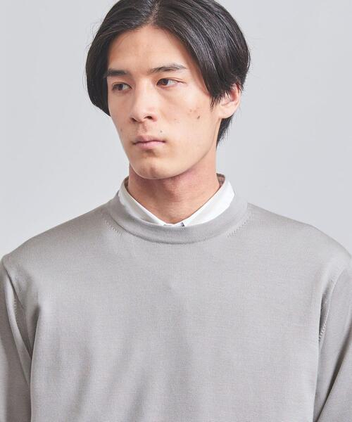 UNITED ARROWS（ユナイテッドアローズ）の「ハイゲージ クルーネック/セーター（ニット/セーター・メンズ・ライトグレー/ブラック/オレンジ/ケリー/レッド/ネイビー/グレー/パープル・S/M/L/XL）」の16枚目の写真