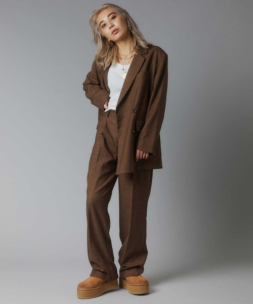 UGG(アグ)の「UGG@mos スラックスパンツ(スラックス・レディース・ブラウン/アイボリー/グレー・M/L)」の4枚目の写真