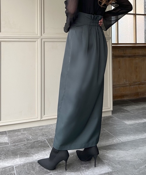 JUNOAH(ジュノア)の「ハイウエストラップ風ロングスカート(スカート・レディース・ブラック/モカ/チャコール/ワイン/イエロー系その他/カーキ/ブラウン・MEDIUM/LARGE/X-LARGE/SMALL/XX-LARGE)」の16枚目の写真