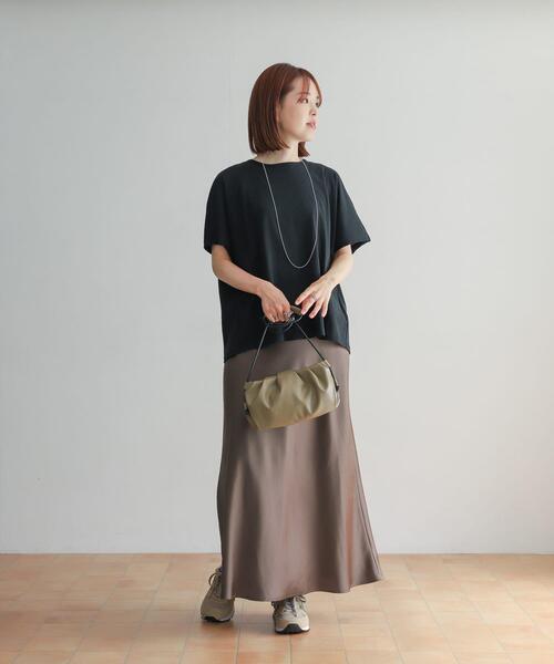 URBAN RESEARCH DOORS（アーバンリサーチドアーズ）の「ハイツイストコットンバックタックプルオーバー（Tシャツ/カットソー・レディース・イエロー系その他/ブラック/ブラウン・MEDIUM）」の6枚目の写真