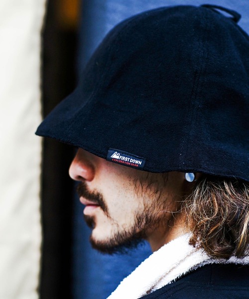 FIRST DOWN（ファーストダウン）の「【FIRST DOWN/ファーストダウン】表パイル素材　抗菌　防臭　サウナハット（ハット・メンズ・グレー/ブラック・FREE）」の6枚目の写真