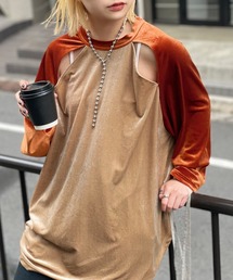 CIAOPANIC | ベロア配色肩スリットラグランTEE(Tシャツ/カットソー)