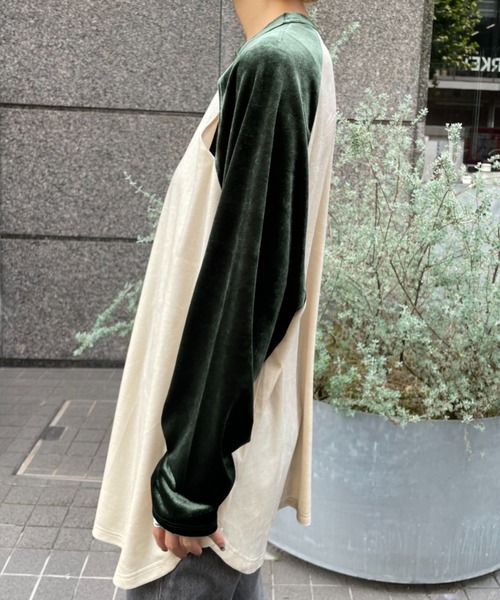 CIAOPANIC（チャオパニック）の「ベロア配色肩スリットラグランTEE（Tシャツ/カットソー・レディース・オレンジ/ブルー/グリーン/ネイビー・FREE）」の11枚目の写真