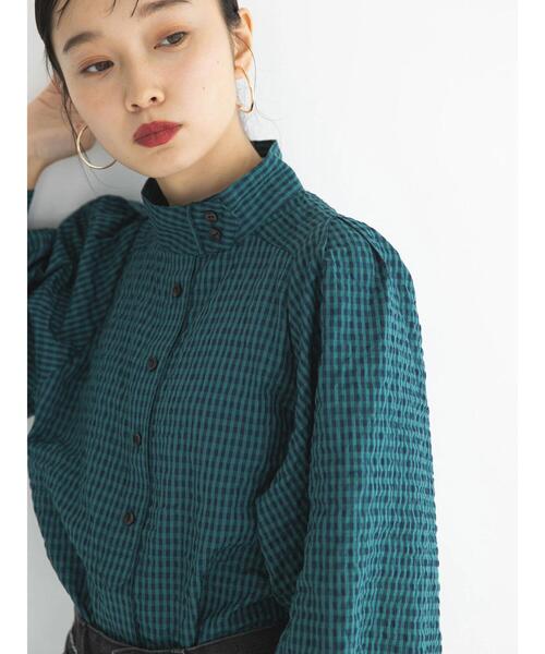 earth music&ecology（アースミュージックアンドエコロジー）の「ハイネックミニシャツワンピース（ワンピース・レディース・ブラック/ブルー/グリーン・FREE）」の21枚目の写真