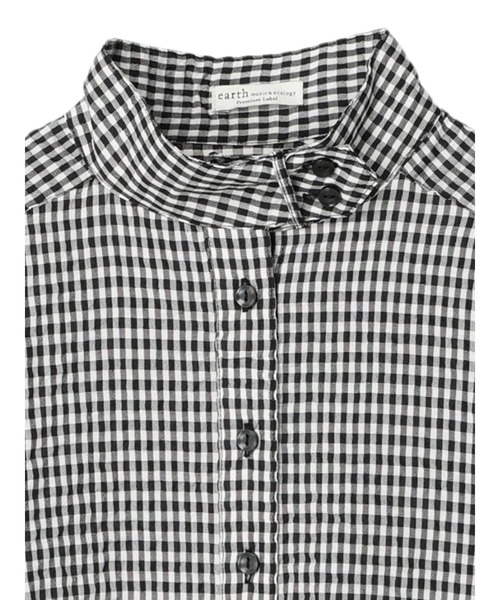 earth music&ecology（アースミュージックアンドエコロジー）の「ハイネックミニシャツワンピース（ワンピース・レディース・ブラック/ブルー/グリーン・FREE）」の6枚目の写真