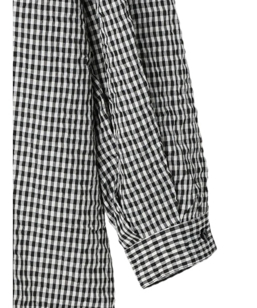 earth music&ecology（アースミュージックアンドエコロジー）の「ハイネックミニシャツワンピース（ワンピース・レディース・ブラック/ブルー/グリーン・FREE）」の7枚目の写真