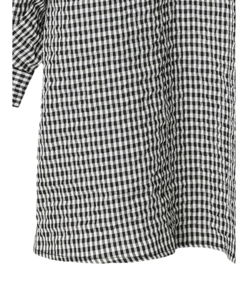 earth music&ecology（アースミュージックアンドエコロジー）の「ハイネックミニシャツワンピース（ワンピース・レディース・ブラック/ブルー/グリーン・FREE）」の8枚目の写真