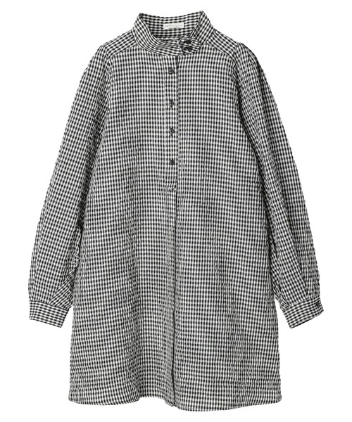 earth music&ecology（アースミュージックアンドエコロジー）の「ハイネックミニシャツワンピース（ワンピース・レディース・ブラック/ブルー/グリーン・FREE）」の13枚目の写真