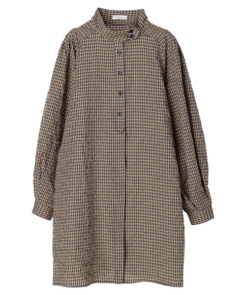 earth music&ecology（アースミュージックアンドエコロジー）の「ハイネックミニシャツワンピース（ワンピース・レディース・ブラック/ブルー/グリーン・FREE）」の15枚目の写真