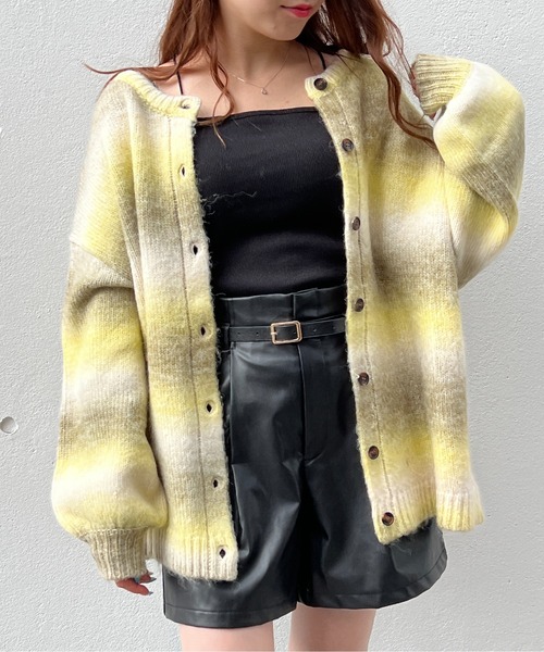 TORTE（トルテ）の「グラデーション2WAYニット（カーディガン/ボレロ・レディース・イエロー/ライトピンク/ライトグリーン/ベージュ/レッド・FREE）」の3枚目の写真