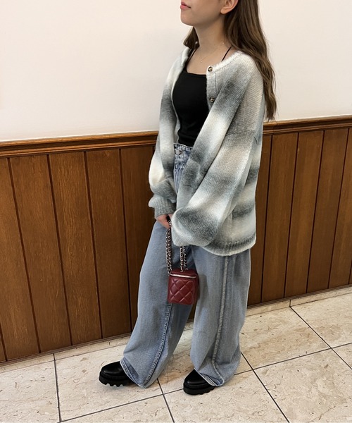 TORTE（トルテ）の「グラデーション2WAYニット（カーディガン/ボレロ・レディース・イエロー/ライトピンク/ライトグリーン/ベージュ/レッド・FREE）」の6枚目の写真