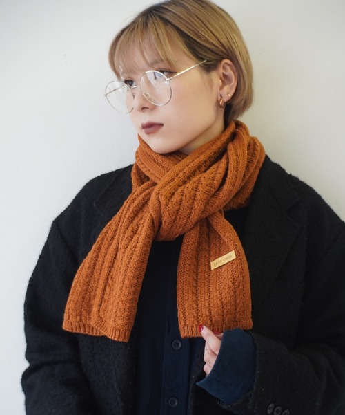 シンプル ローゲージ ニット マフラー #_（マフラー）｜Port（ポート
