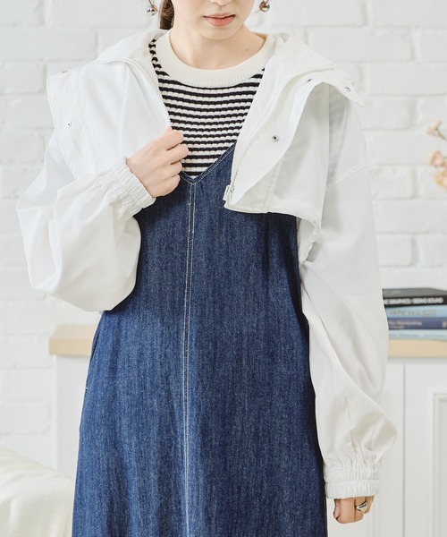 acro（アクロ）の「フード付きショート丈ブルゾン/AC1472（ブルゾン・レディース・ホワイト/カーキ/ベージュ/ブラック・ﾌﾘ-）」の17枚目の写真