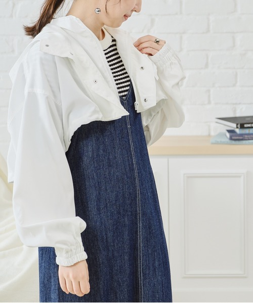 acro（アクロ）の「フード付きショート丈ブルゾン/AC1472（ブルゾン・レディース・ホワイト/カーキ/ベージュ/ブラック・ﾌﾘ-）」の15枚目の写真