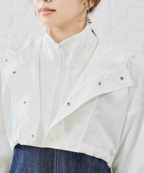 acro（アクロ）の「フード付きショート丈ブルゾン/AC1472（ブルゾン・レディース・ホワイト/カーキ/ベージュ/ブラック・ﾌﾘ-）」の13枚目の写真