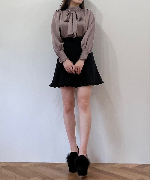 TITTY&CO.（ティティーアンドコー）の「【TITTY&CO.】バルーン袖長袖リボンブラウス（シャツ/ブラウス・レディース・ホワイト/モカ/グレイッシュベージュ・FREE）」の7枚目の写真