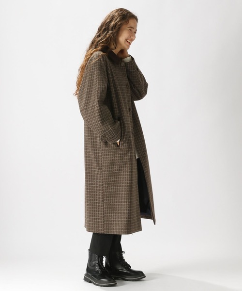 niko and...（ニコアンド）の「ウーリーマキシステンカラーコート（ステンカラーコート・レディース・ブラウン/ブラウン系その他/ダークブルー・MEDIUM/TALL）」の4枚目の写真