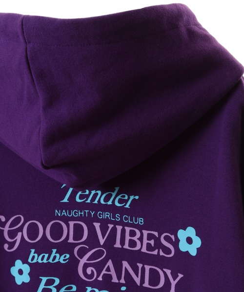 Candy Stripper（キャンディストリッパー）の「NAUGHTY GIRLS CLUB SWEAT フーディー（スウェット・レディース・パープル/ホワイト/ブラック・2）」の4枚目の写真