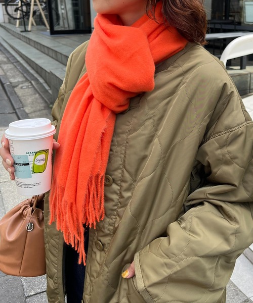 DISCOAT（ディスコート）の「カラーストール（ストール/ショール・レディース・グレー/アイボリー/ブラウン/グリーン/オレンジ・FREE）」の8枚目の写真