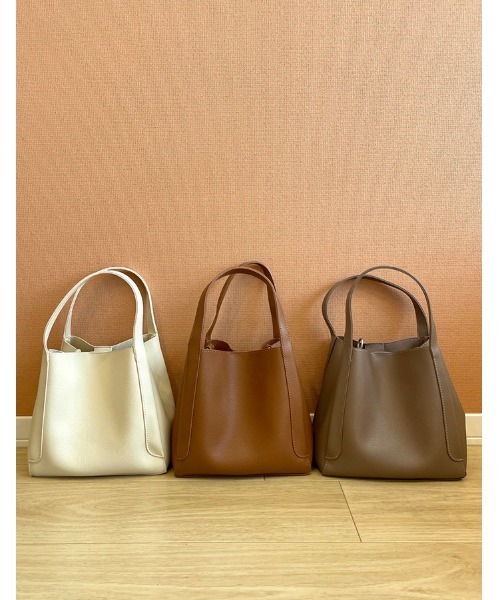 chocomee（チョコミー）の「2way hand bag/ツーウェイハンドバッグ（ハンドバッグ・レディース・アイボリー/ブラウン・FREE）」の8枚目の写真