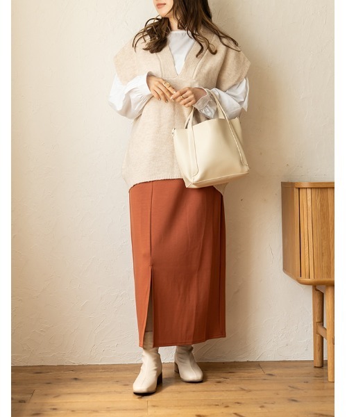 chocomee（チョコミー）の「2way hand bag/ツーウェイハンドバッグ（ハンドバッグ・レディース・アイボリー/ブラウン・FREE）」の6枚目の写真